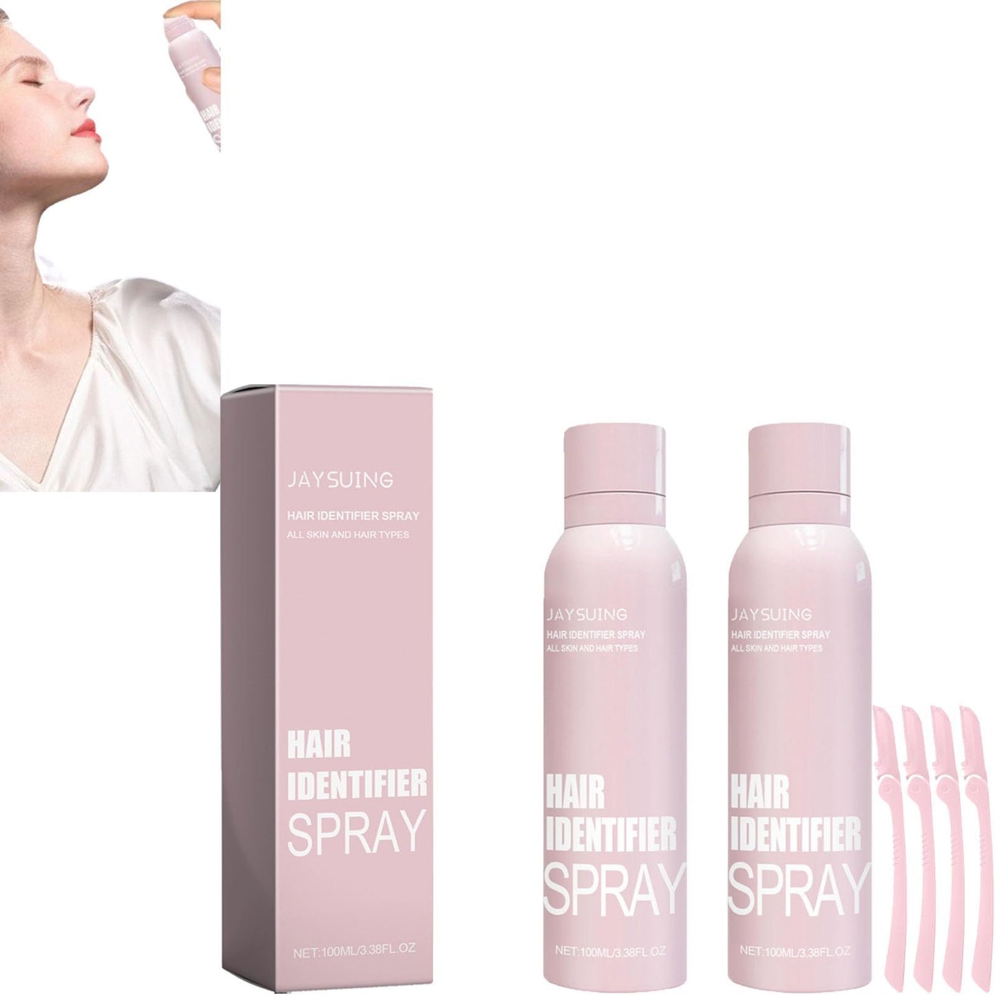 Jay Suing Hair Identifier Spray For Face Shaving With Razors, Women Dermaplaning Tool For Face